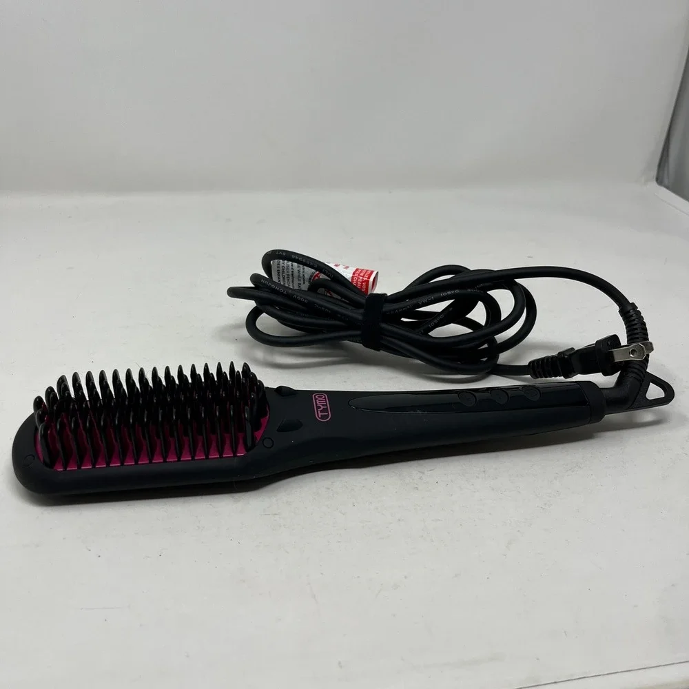TYMO Ring Hair Straightening Brush HC101S Black Pink Ionic Heating Tool
